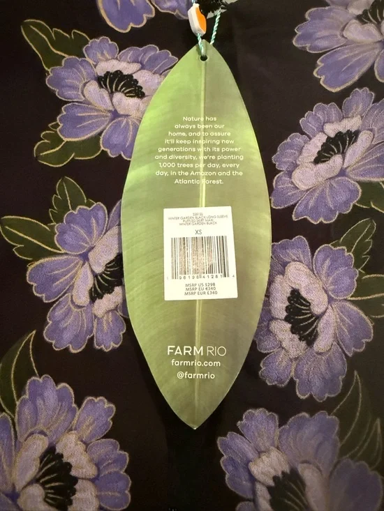 Farm Rio Black Winter Garden Ruffle Maxi Dress - Picture 10 of 11